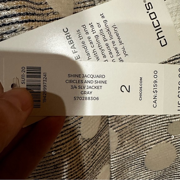 NWT Chico's Jacquard Dot Jacket - Picture 10 of 12